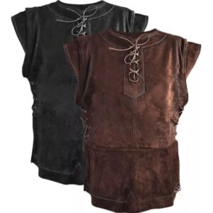 Brown Leather viking shirt