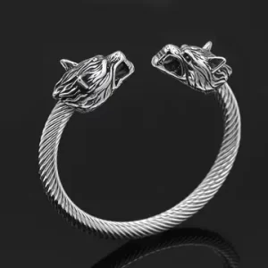Stainless Steel wolf bangle 2