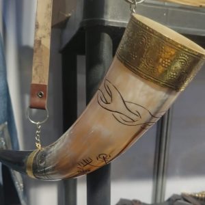 Viking Drinking Horn with Shoulder belt attachment