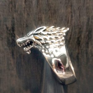 Stainless Steel Wolf Head Ring 2