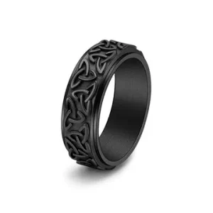 Stainless Steel Spinner Ring - Black